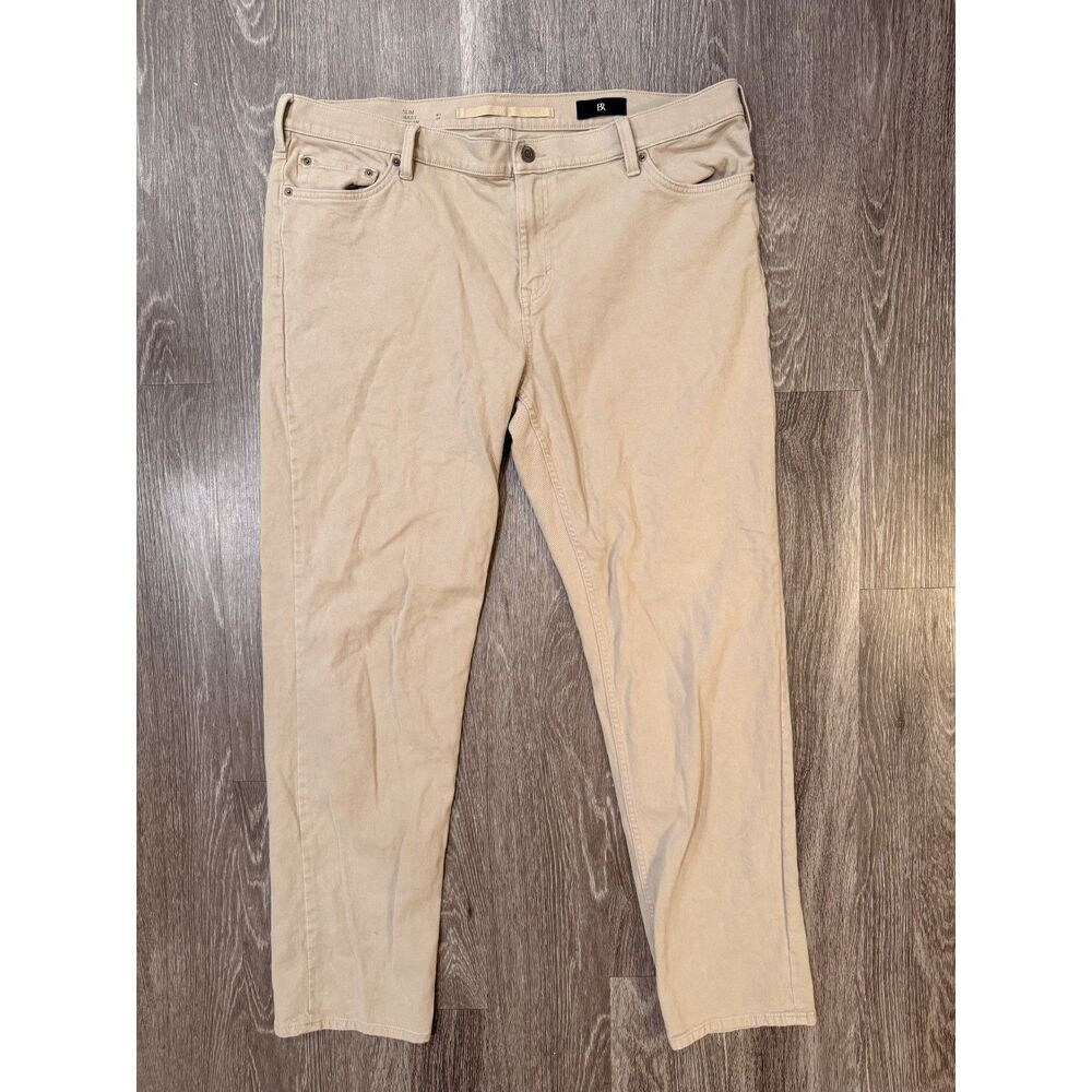 Banana Republic Brushed Traveler Moleskin Pants Men’s 40x34 Slim Cream